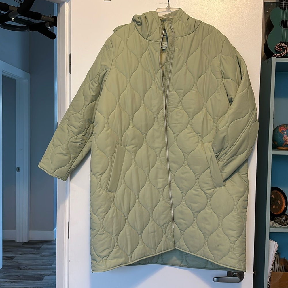 Brand new avocado coloured quilted jacket